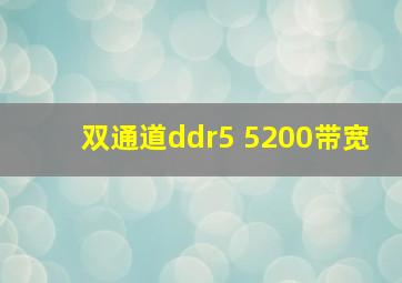 双通道ddr5 5200带宽